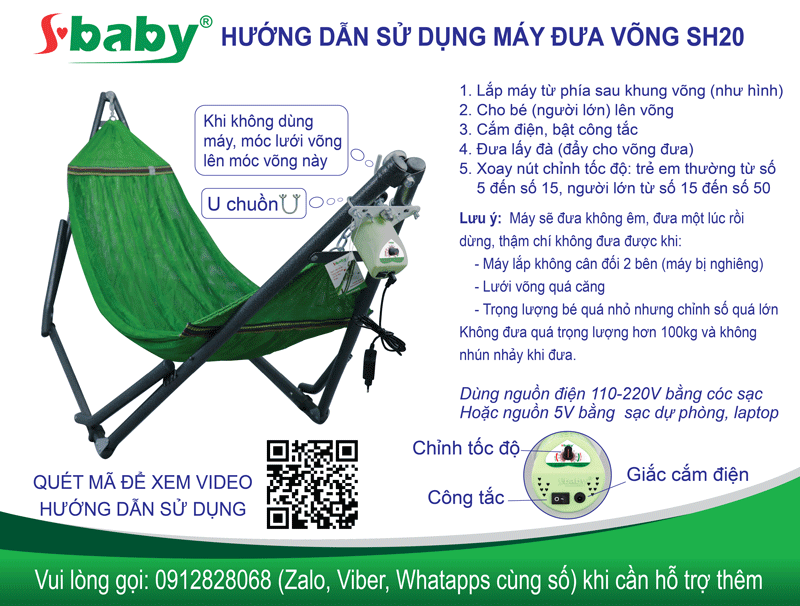 hướng dẫn sử dụng máy đưa võng sh20